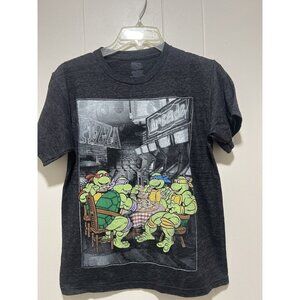 Teenage Mutant Ninja Turtles Pizza Arcade Gray T-Shirt Youth Large